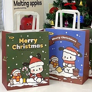 🛒ZZinsChristmas Gift Bag Small PA Dog Portable Gift Bag Niche Christmas Kraft Paper Packaging Candy Paper Bag U5AL