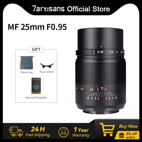 7artisans 25mm F0.95 APS-C Large Aperture Prime Lens For Sony E ZVE10 Nikon Z Z fc Fuji XF Canon RF 