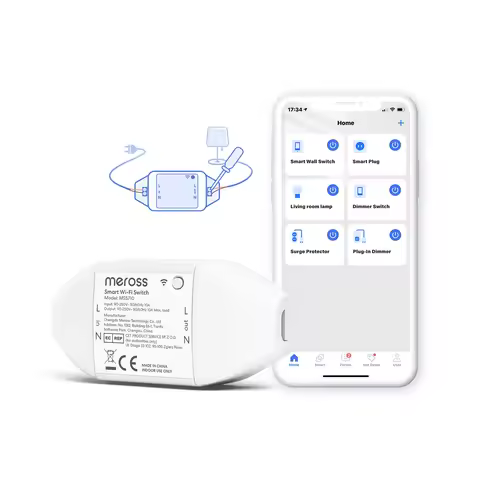 Meross WiFi DIY Smart Switch Wireless Remote Control Timer Function Support Alexa Google SmartThings