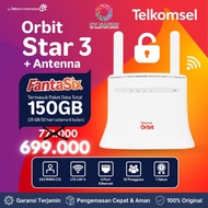 MODEM ORBIT STAR 3 + 2 ANTENA FREE TELKOMSEL 150GB 6 BULAN