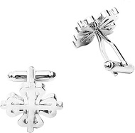 Medieval 4 Leaf Clover Pair Cufflinks Simple Shape Tuxedo Cuff links YW37