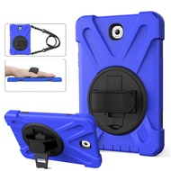 For Samsung Galaxy Tab S2 8.0 inch T710 T713 T715 T719 Case Kids Safe Shockproof PC + Silicon 2 in 1 Shoulder hand Strap Stand Cover Casing