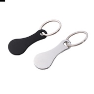 ANTIONE Shopping Trolley Token Silver Black Key Ring Stainless Steel Decorative Keychain