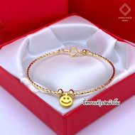 **แถมกล่อง**กำไลจี้ทองแท้ 99.99 น้ำหนัก 0.1-0.13 กรัม ทองแท้มีใบรับประกัน กำไลทองแท้ จี้ทองแท้ ชาร์ม
