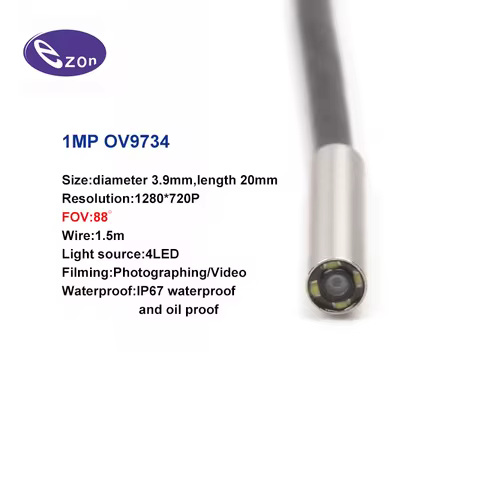 1MP diameter 3.9MM FOV88° industrial endoscope camera 1.5m USB 3-in-1 soft cable OTG Android industr