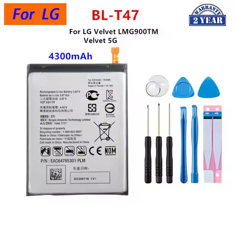 Original BL-T47 4300mAh Battery For LG Velvet LMG900TM Velvet 5G BL T47 G9 Mobile phone Batteries