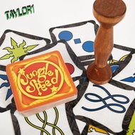TAYLOR1 Board Games Family Jungle, Spanish English Jungle Speed Card Games, Smugglers Run Games Jungle Coated Paper with Stick Fast Run Game Kids