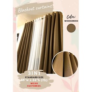 3in1set WOODSMOKE (2 Blackout and 1 lace) 3ft/4ft/5ft/6ft/7ft/8ft/9ft/10ft