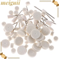 MEIGUII 80Pcs Buffing Wheel, 1/8" Shank Wool Felt Felt Polishing, Rotary Tool Drills Rotary Tool for