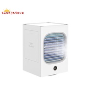Air Cooler Mini Fan Portable Airconditioner for Room Home Air Cooling Desktop Charging Air Conditioning Fan,White