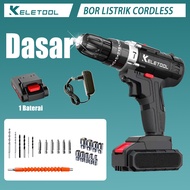 Keletool Bor baterai cordless Screwdriver batrai Impact drill Bor cas listrik tanpa kabel Bor dindin