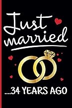 34th Wedding Anniversary Notebook: Thirty-Four Years Celebration Journal for Husband and Wife - Funn