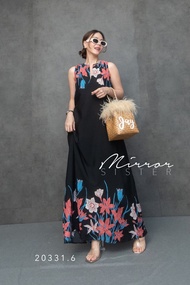 (PROMOTION)​ (นางแบบใส่ชุดขาย) V2​ Pastel FloweR in the Morning Maxi DreSS เดรสยาวแขนกุด ลายดอกไม้สวยหวาน เดรสลายดอก​ ผ้าลายเชิงเก๋ๆ คอวีผ่า กระโปรงทรงเอ มีกระเป๋าล้วง แม็กซี่เดรส​ วันพีซตัวเดียวเอาอยู่ **งดรับลค.ดราม่า