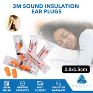 3M Ear Plugs 1100 Sleep Soft Foam Bullet Type Foam Soundproof Earplugs Anti Noise Abatement Sleeping Ear Plugs 1 Pair