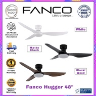 🛠️EXPRESS INSTALLATION AVAILABLE🛠️ Fanco Hugger 3 Blade DC Ceiling Fan with Optional 24W LED Light and Remote [48 Inch]