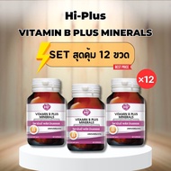 12 ขวด Vitamin B plus minerals 60 capsules วิตามินบีรวม (Hi-plus)