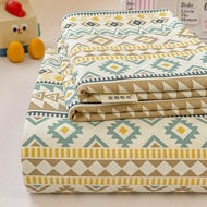 【Super low price】"100% Cotton Thickened Bed Sheet Plant Flowers Printed Single Double Top King Sheet