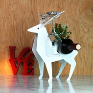 【OPUS東齊金工】歐式鐵藝酒架(白)/馴鹿/紅酒櫃/酒杯收納/入厝禮