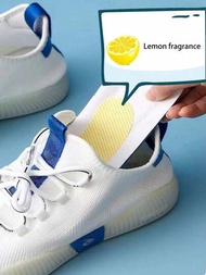 12入組/24入組檸檬香鞋用除味劑,抗菌速干鞋墊,控制腳部濕度和防臭