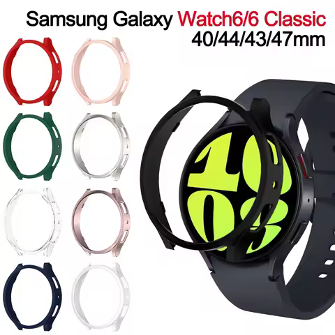 Case for Samsung Galaxy Watch6 Classic 43mm/47mm Galaxy Watch 6 40mm 44mm Screen Protector PC Bumper