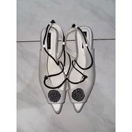 MADER Open to Toe White Mules Women - Preloved Women's Shoes