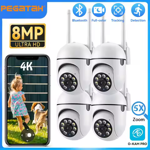 2.4G 8MP Cameras Wifi Video Surveillance IP Indoor Security Protection Monitor 5.0X Zoom Home Wirele