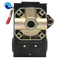 90-125PSI 4 Port 26 AMP Pressure Switch Control Valve Air Compressor Heavy Duty Black