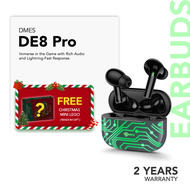 Dmes DE8 Pro Wireless Earbuds Bluetooth 6.0 IPX6 Waterproof 65ms Low Latency 8H Playtime 10mm Driver