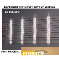 ✳₪♈Backlight Set 50inch DEVANT 50DE500 smart tv 11strip 5bulbs