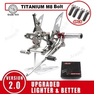 Arashi V2.0 CNC Adjustable Footrest For KAWASAKI NINJA ZX-10R ZX1000 2006 2007 Motorcycle Rearset Fo