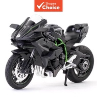 Alloy Kawasaki Diecast Metal Black Ninja H2R Motorbike Collection Simulation Toys  Aloi Kawasaki Mod