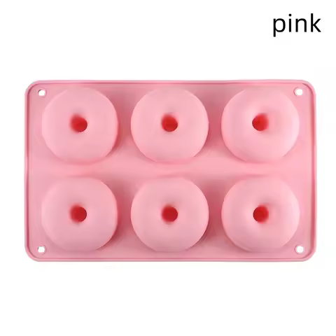 6-in-a-row Silicone Doughnut Macaron Colored Round Doughnut Mold Cookie Baking Kit