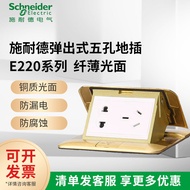 Schneider E220 Five-Hole Ground Plug Copper Pop-Up Ground Power Socket 10A Two/Three-Pole Power Plug