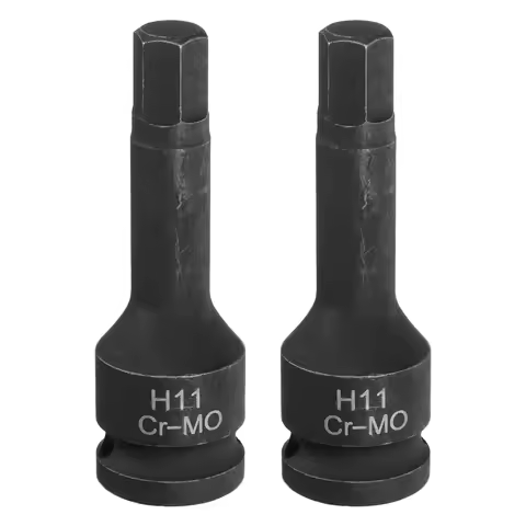 2pcs H4-H22 Hex Impact Bit Socket 1/2" Drive CR-MO Steel Hex Lengthen Screwdriver Socket Adapter for