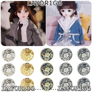 LAYOR1GG 20pcs Floral Button Buckle, Mini 7mm DIY Doll Coats, High Quality 5 Colors Clothes Metal Bu