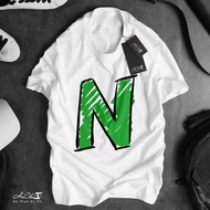 Letter T-Shirt - N - HoCha89 - High Quality Chain Collar Sewing (Real Picture)