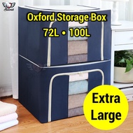 72L 100L Oxford Storage Box Foldable Extra Large Detachable Cloth Storage Cloth Organiser Steel Fram