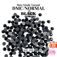 BLACK Batu Manik Hotfix Rhinestones Iron On Batu Manik Tampal Batu Tabur Aksesori Hiasan Tudung, Baju, Jubah