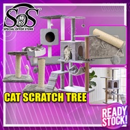 Cat Scratch Tree Pets Cat House Kitten Scratch Cat Condo Multi Level Sisal Covered Premium Large House Kucing Rumah 猫公寓