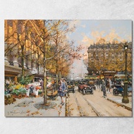 Place De La Madeleine Eugène Galien-Laloue egl54 Canvas Print