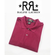 vintage RRL maroon Ralph Lauren long sleeve polo shirt