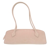 กระเป๋าสะพายไหล่ข้างเดียวขนาดกลางทำจากหนังนูบัค Alaïa รุ่น LE TECKEL สีชมพู สภาพดีเยี่ยม ฮาร์ดแวร์สี