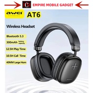 Awei AT6 Wireless Headphones 300mAh Bluetooth 5.3 Earphones Headset with Mic