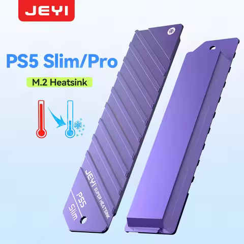 JEYI PS5 Slim/Pro SSD Heatsink, M.2 SSD Cooler Cover 2 in 1 for PlayStation 5 Slim/Pro NVMe Expansio