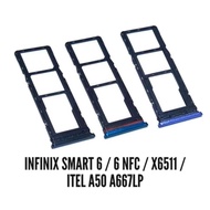 Simtray Sim Lock Simcard Holder Sim Tray Infinix Smart 6 Smart 6 NFC X6511 X6511B Smart 6 HD X6512B 