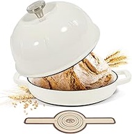 Davivy 5 QT Cast Iron Dutch Oven for Sourdough Bread, Enamel Cast Iron Sourdough Pan, Round Dutch Ov