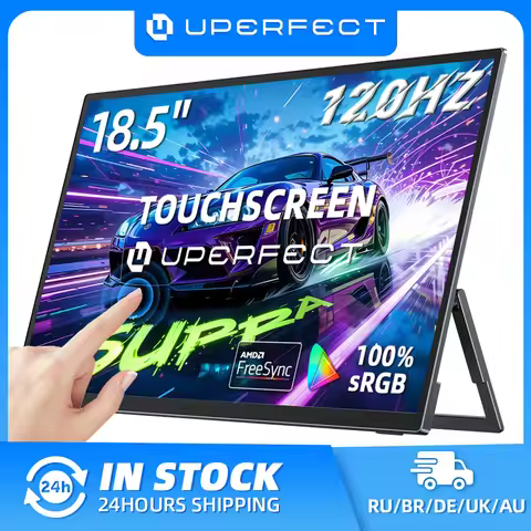 UPERFECT 18.5' 120Hz Touchscreen Portable Gaming Monitor 1080P W/VESA & Stand FreeSync HDR Travel Se