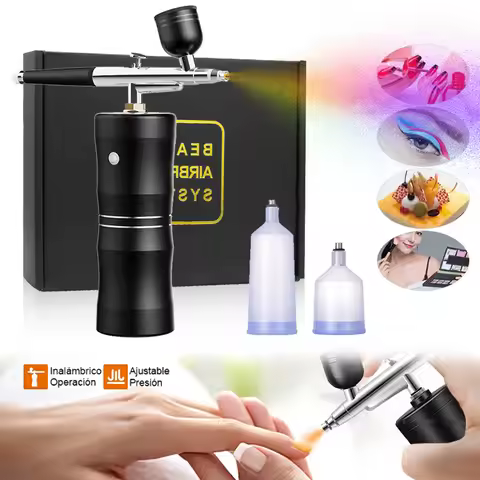 Oxygen Spray Mini Air Compressor Kit Air Brush Spray Gun Spray Gun Nail Tattoo Process Nano Spray To