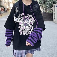 ICYSTOR Japanese casual cartoon long sleeve anime hoodies women hip hop harajuku kawaii autumn loose plus size vintage hooded sweatshirt