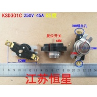 45a250v Electric Water Heater Protection Thermostat KSD301c 85 Degree Anti-Dry Burning Reset Switch Silver Contacts